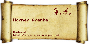 Horner Aranka névjegykártya